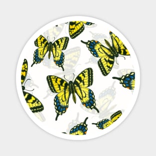 Tiger swallowtail butterfly watercolor pattern Magnet